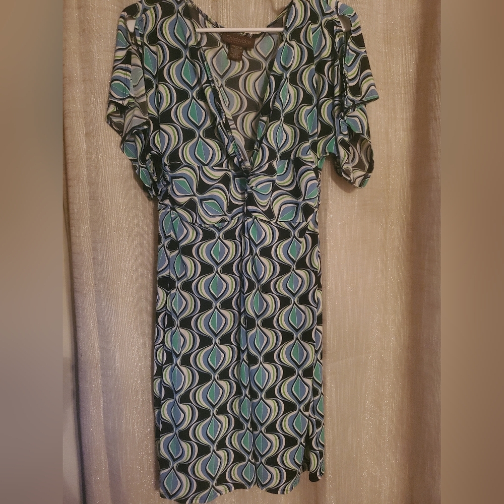 Dress Chadwick's Womens Size 14 Multi Color Blue Green